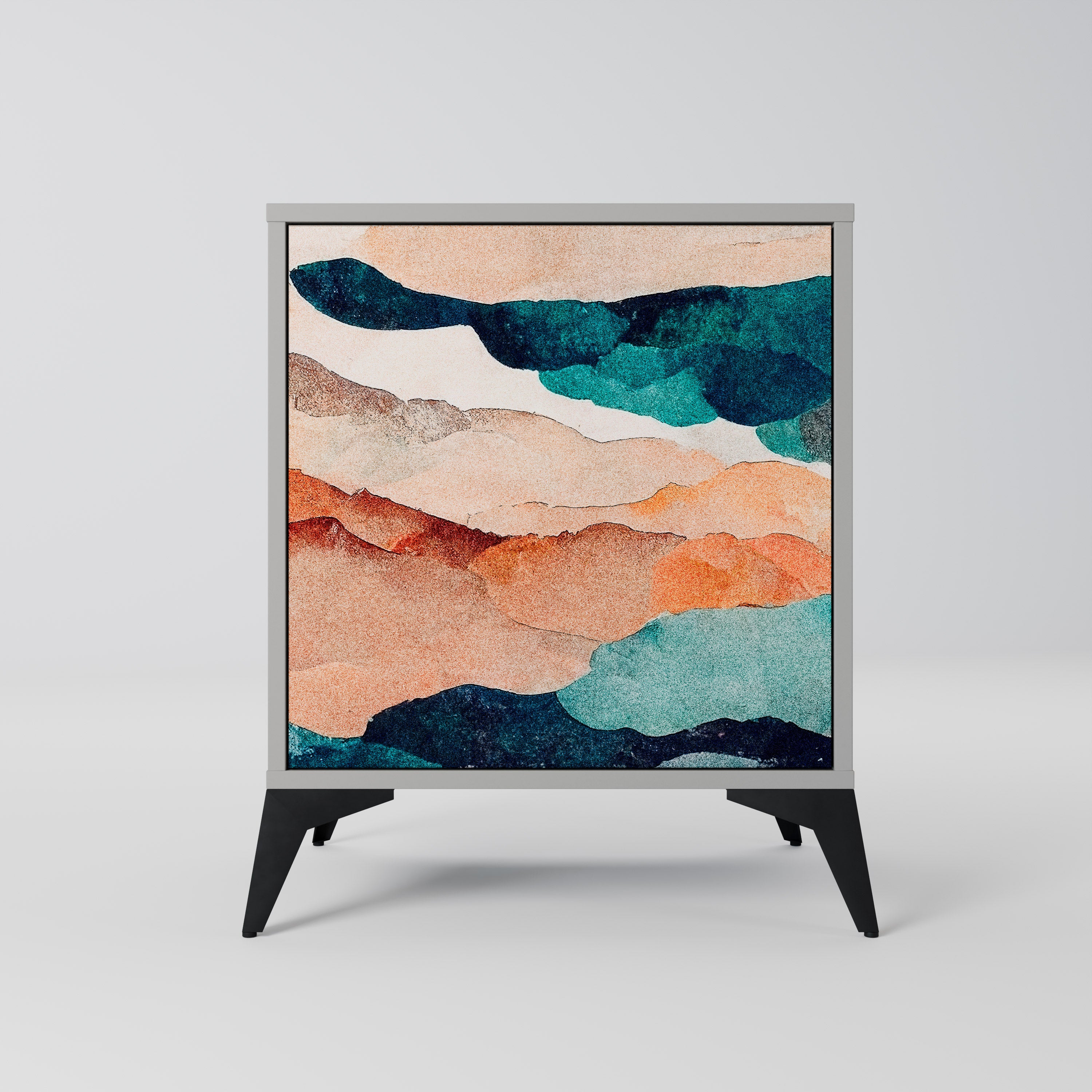 ABSTRACT LANDSCAPE Sideboard mit 1 Tür in Grau
