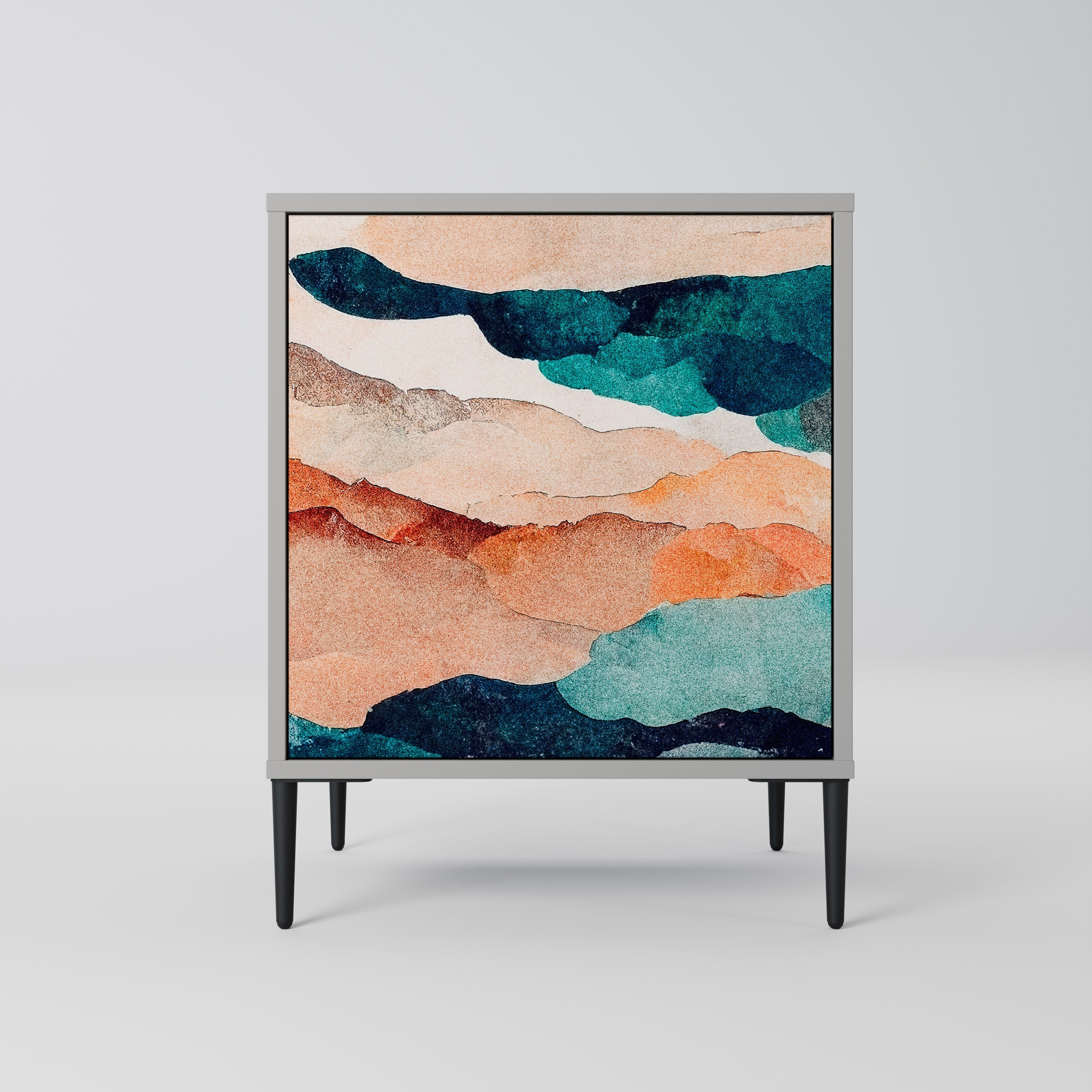 ABSTRACT LANDSCAPE Sideboard mit 1 Tür in Grau