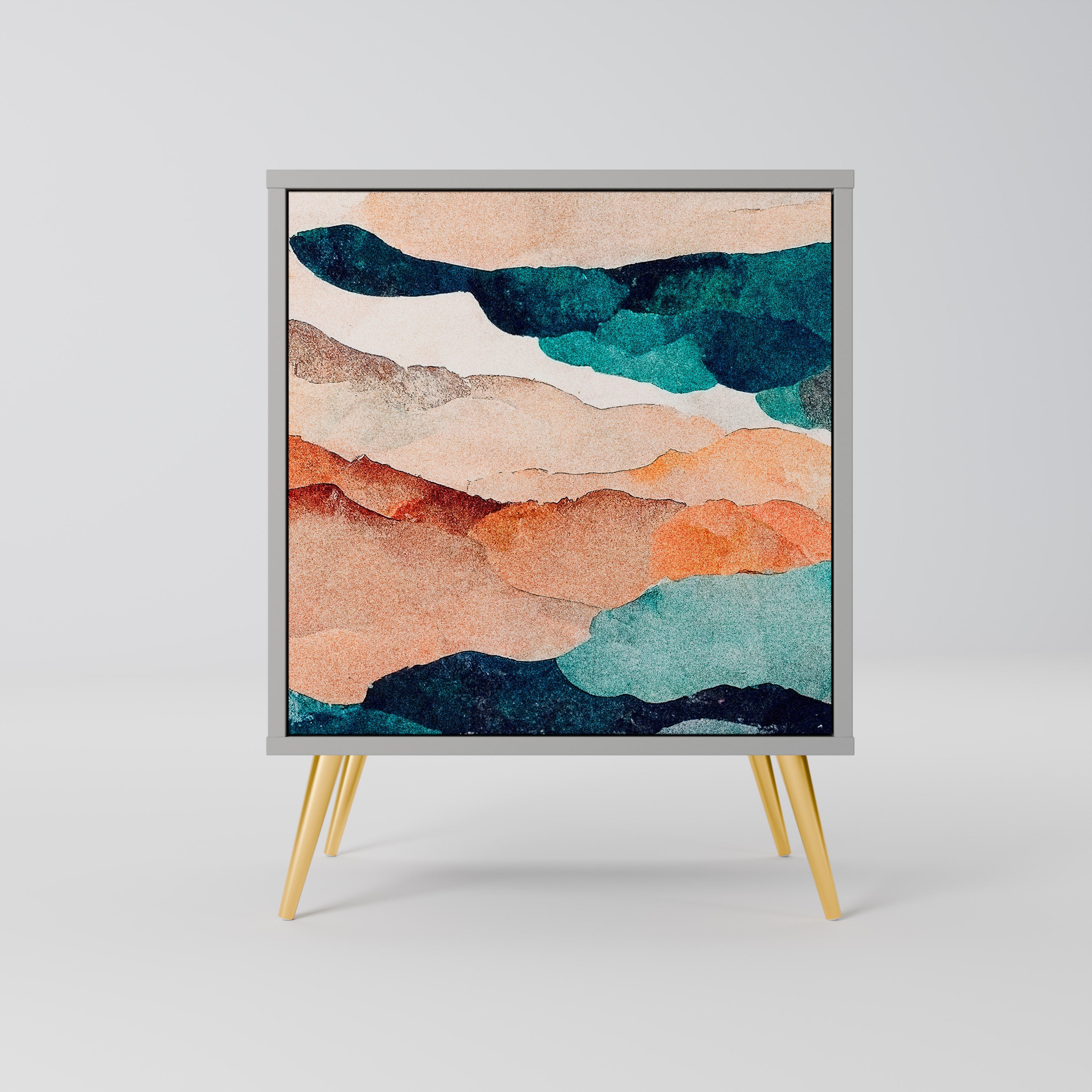 ABSTRACT LANDSCAPE Sideboard mit 1 Tür in Grau