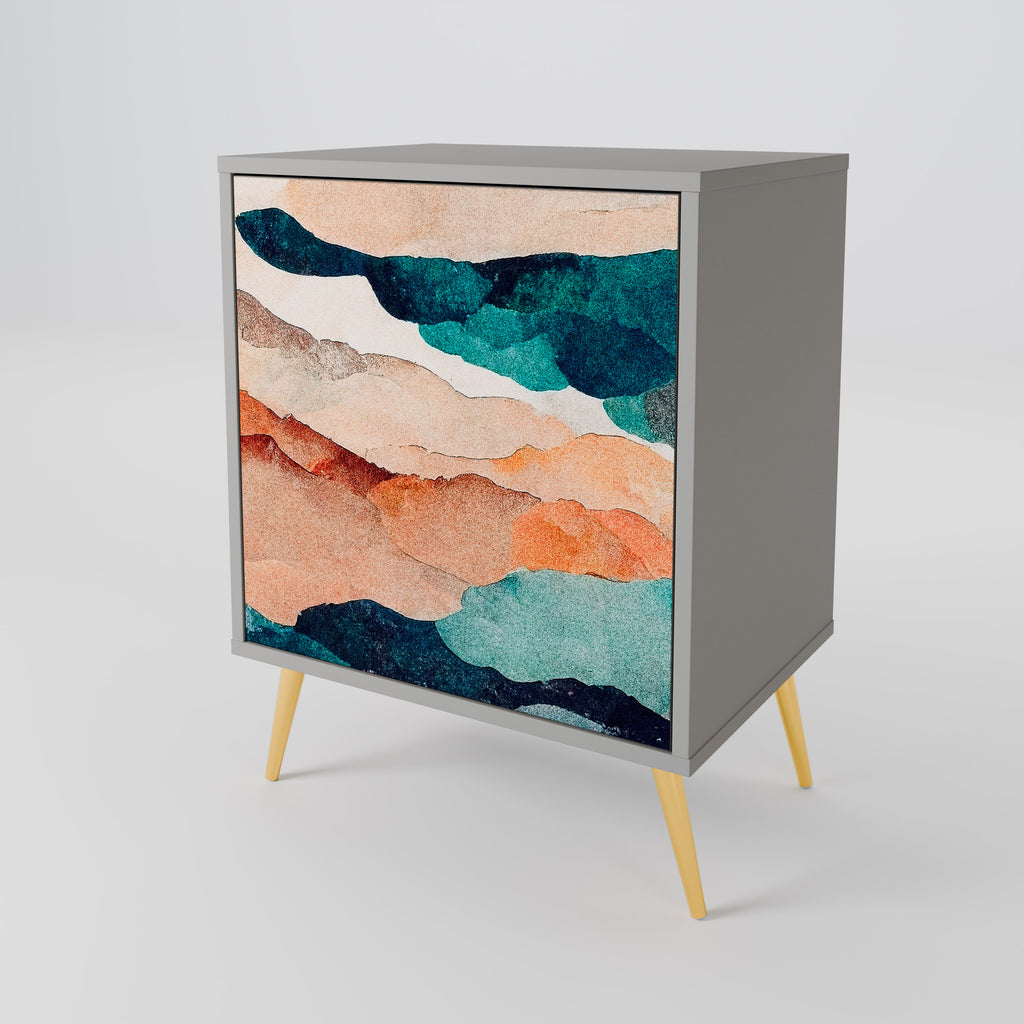 ABSTRACT LANDSCAPE Sideboard mit 1 Tür in Grau