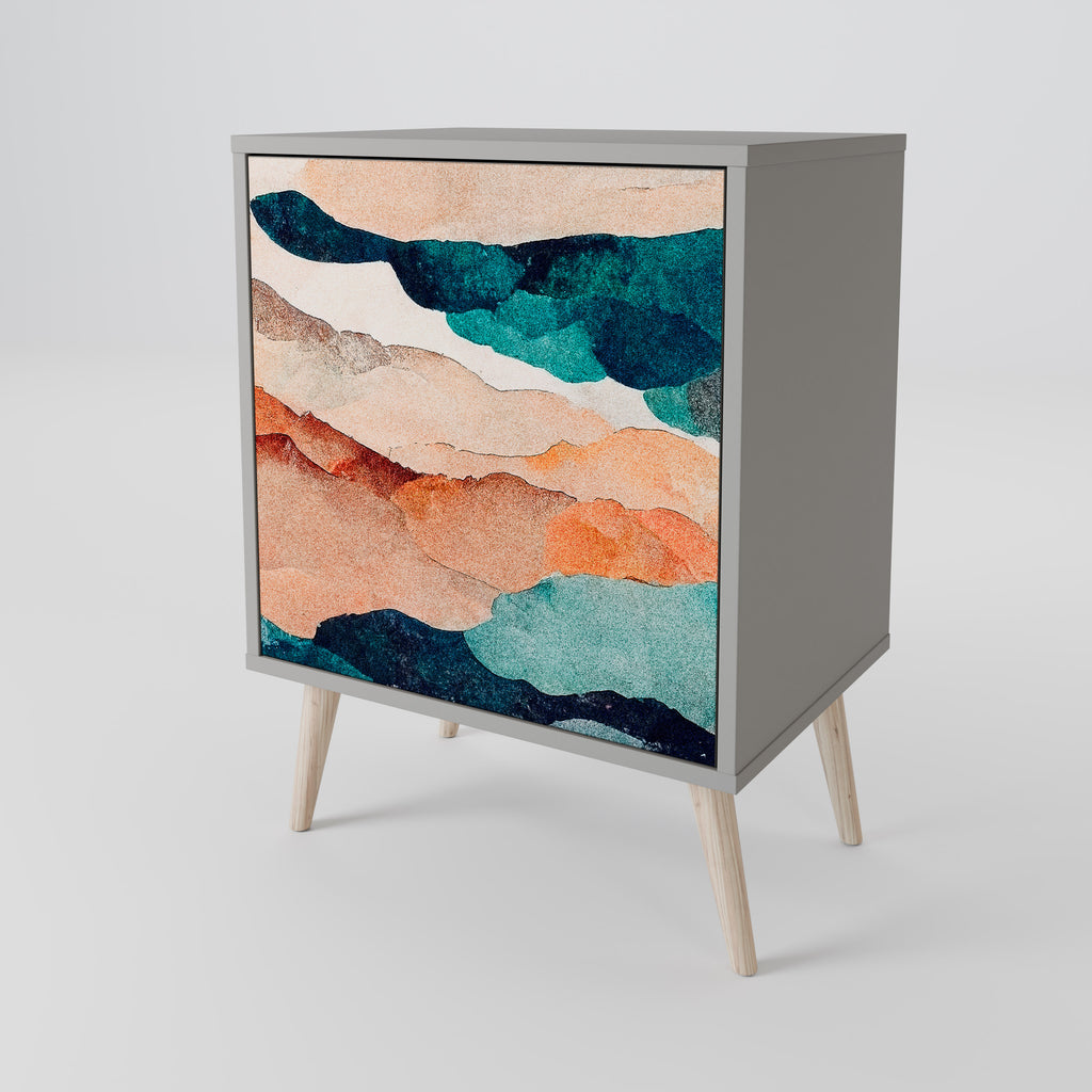ABSTRACT LANDSCAPE Sideboard mit 1 Tür in Grau