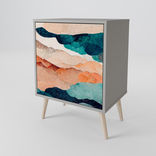 ABSTRACT LANDSCAPE Sideboard mit 1 Tür in Grau