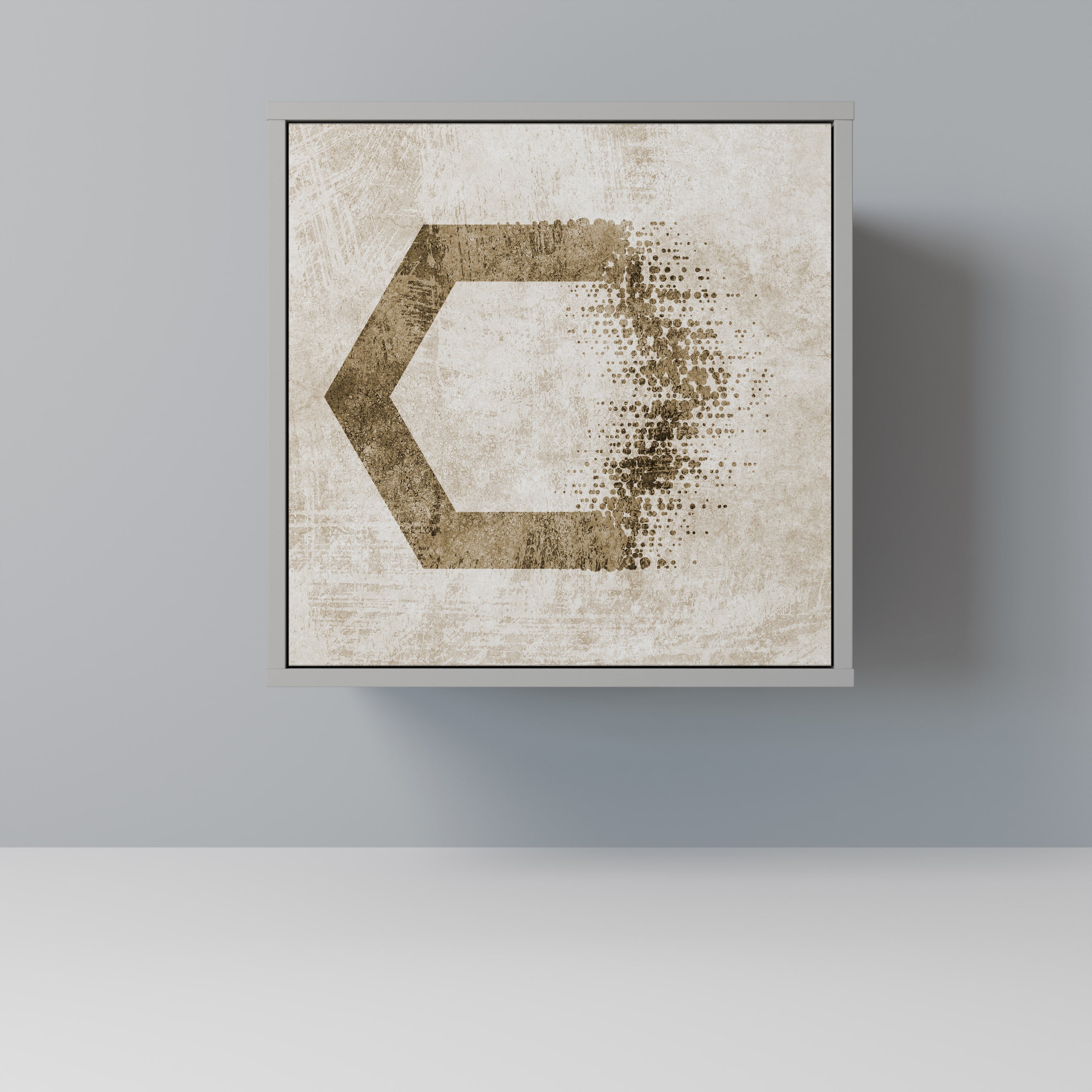 HEXAGONAL SHAPES 1-Door Sideboard in Grey Finish