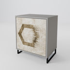 HEXAGONAL SHAPES 1-Door Sideboard in Grey Finish