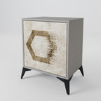 HEXAGONAL SHAPES 1-Door Sideboard in Grey Finish