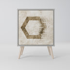 HEXAGONAL SHAPES 1-Door Sideboard in Grey Finish