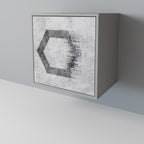 HEXAGONAL FIGURES 1-Door Sideboard in Grey Finish