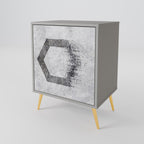 HEXAGONAL FIGURES 1-Door Sideboard in Grey Finish