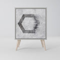 HEXAGONAL FIGURES 1-Door Sideboard in Grey Finish