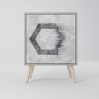 HEXAGONAL FIGURES 1-Door Sideboard in Grey Finish