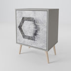 HEXAGONAL FIGURES 1-Door Sideboard in Grey Finish