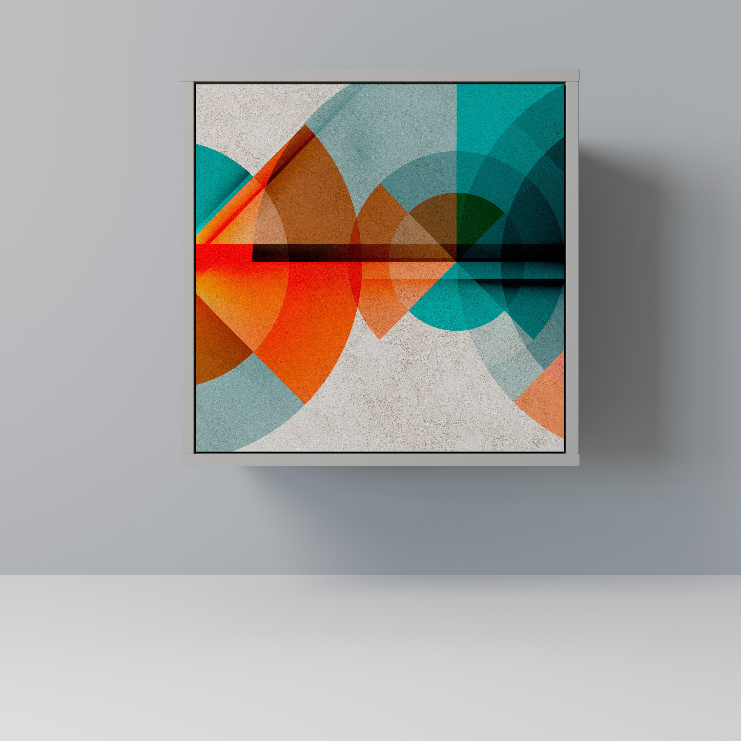 CIRCULAR RHAPSODY 1-Door Sideboard in Grey Finish