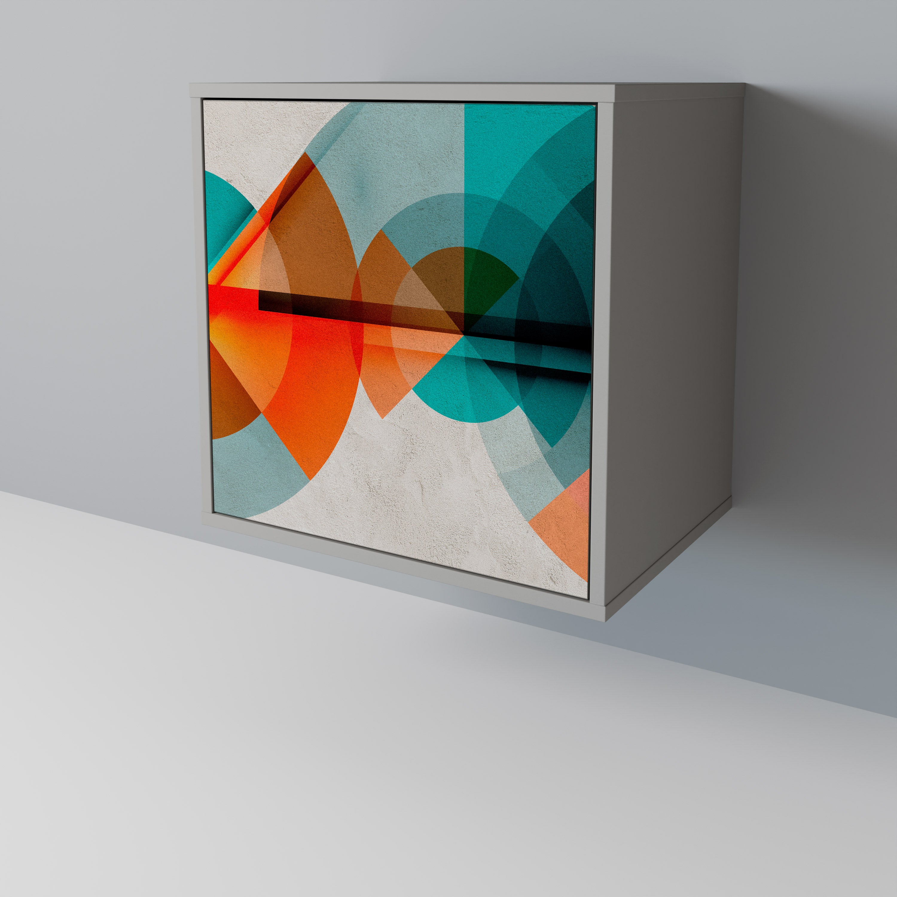 CIRCULAR RHAPSODY 1-Door Sideboard in Grey Finish