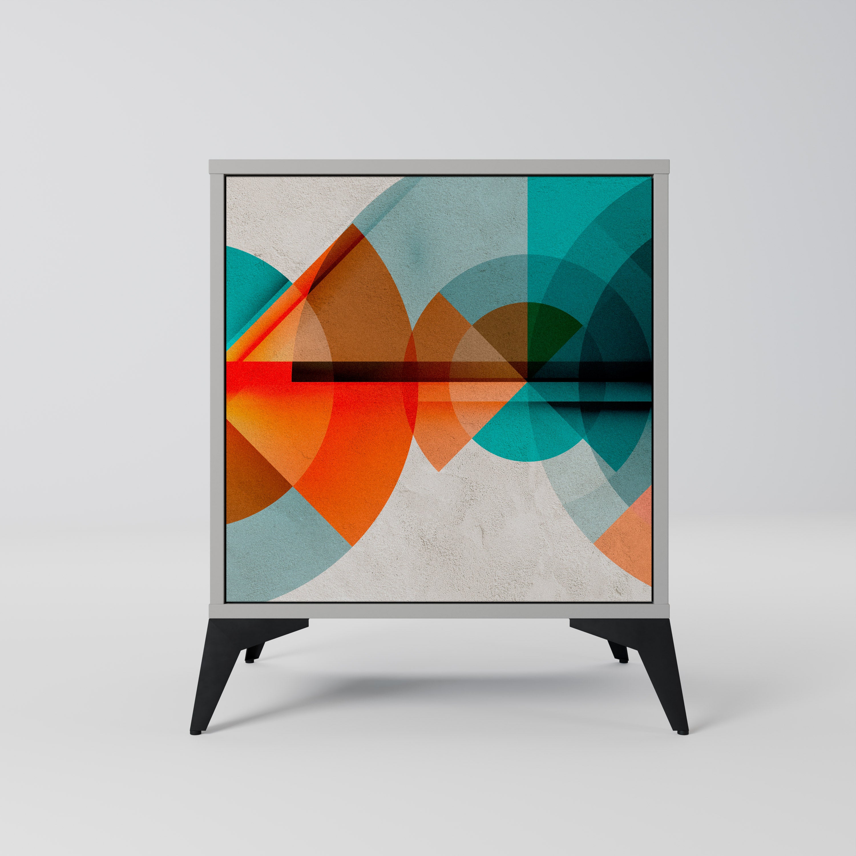 CIRCULAR RHAPSODY 1-Door Sideboard in Grey Finish