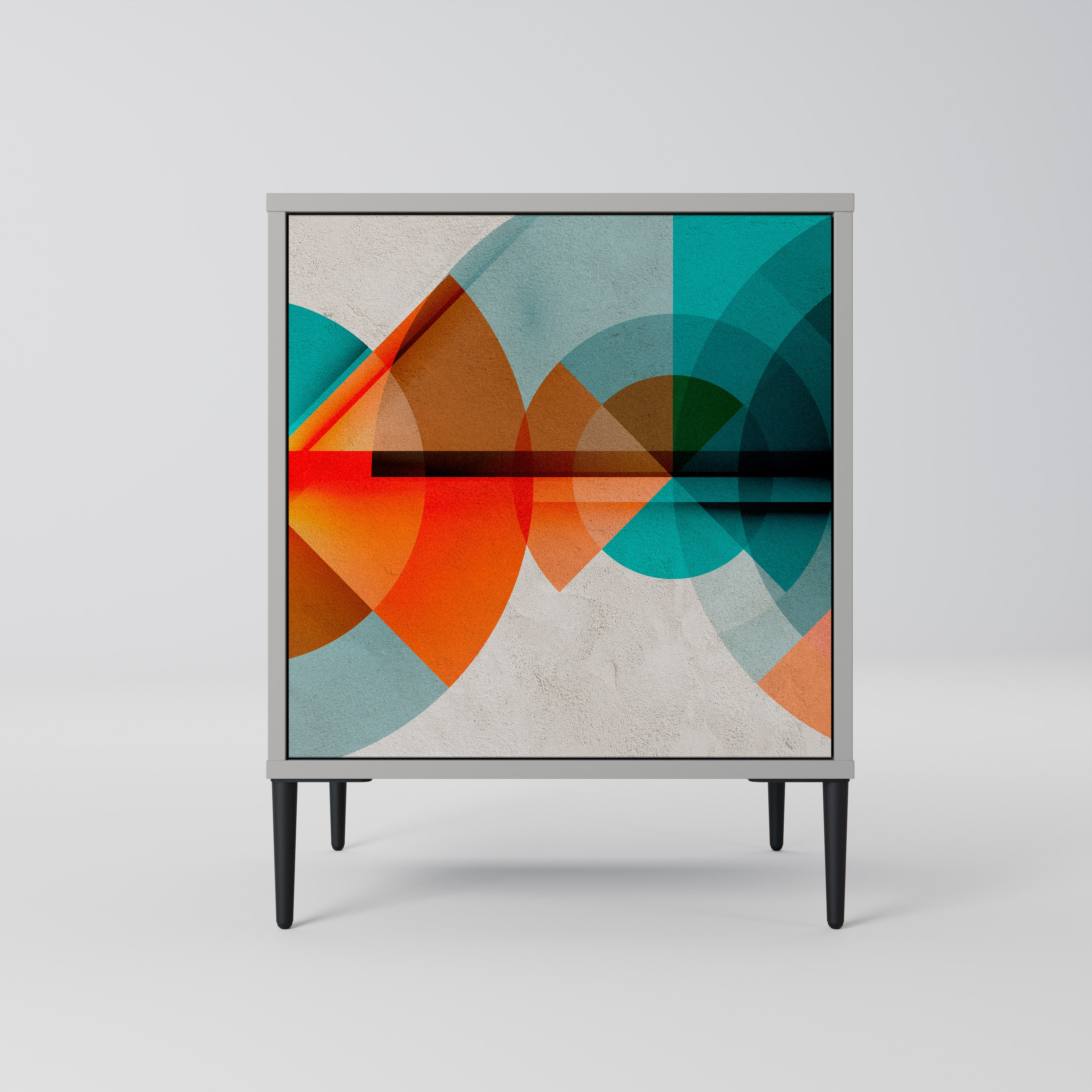 CIRCULAR RHAPSODY 1-Door Sideboard in Grey Finish