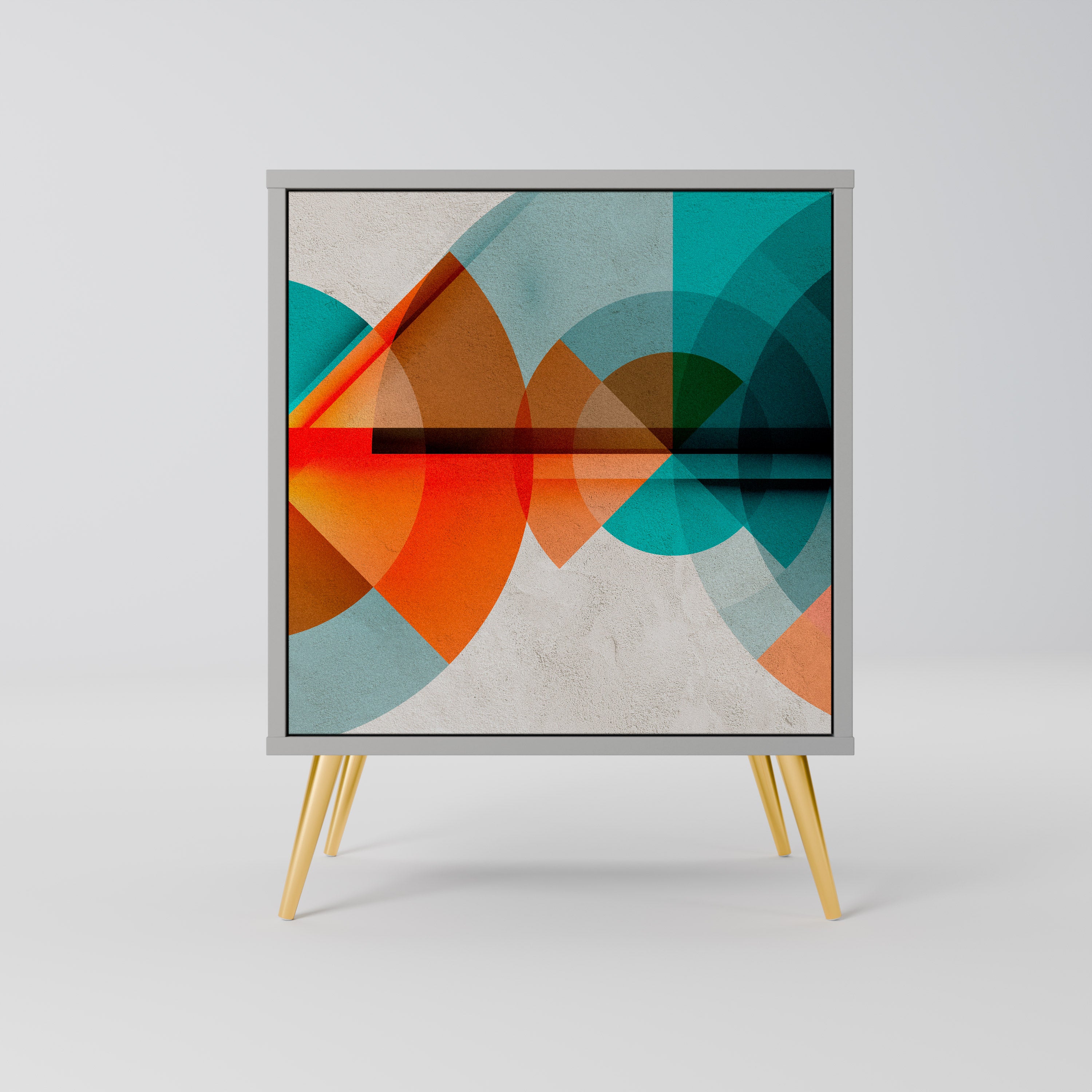 CIRCULAR RHAPSODY 1-Door Sideboard in Grey Finish