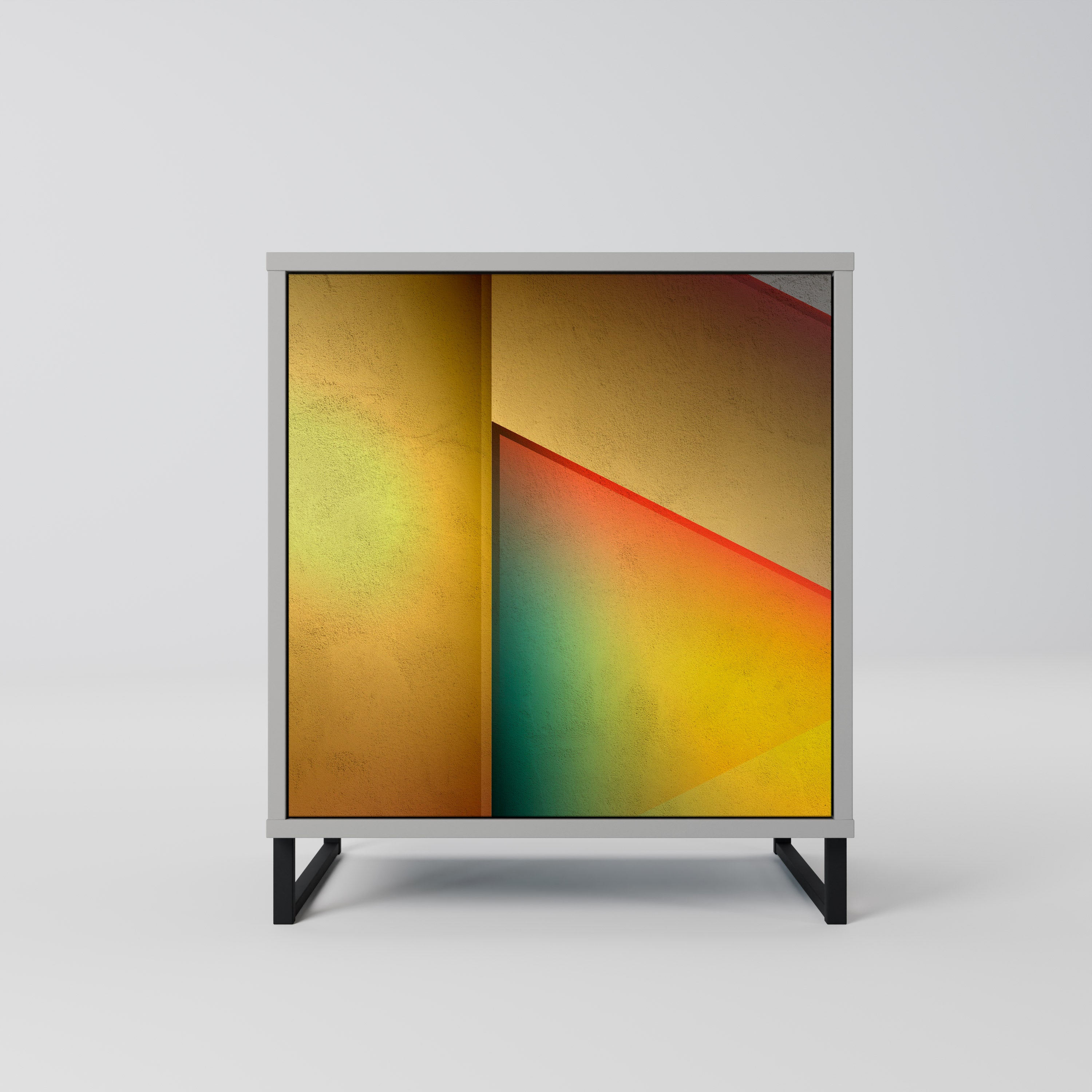 PIERCING SHARPNESS 1-Door Sideboard in Grey Finish