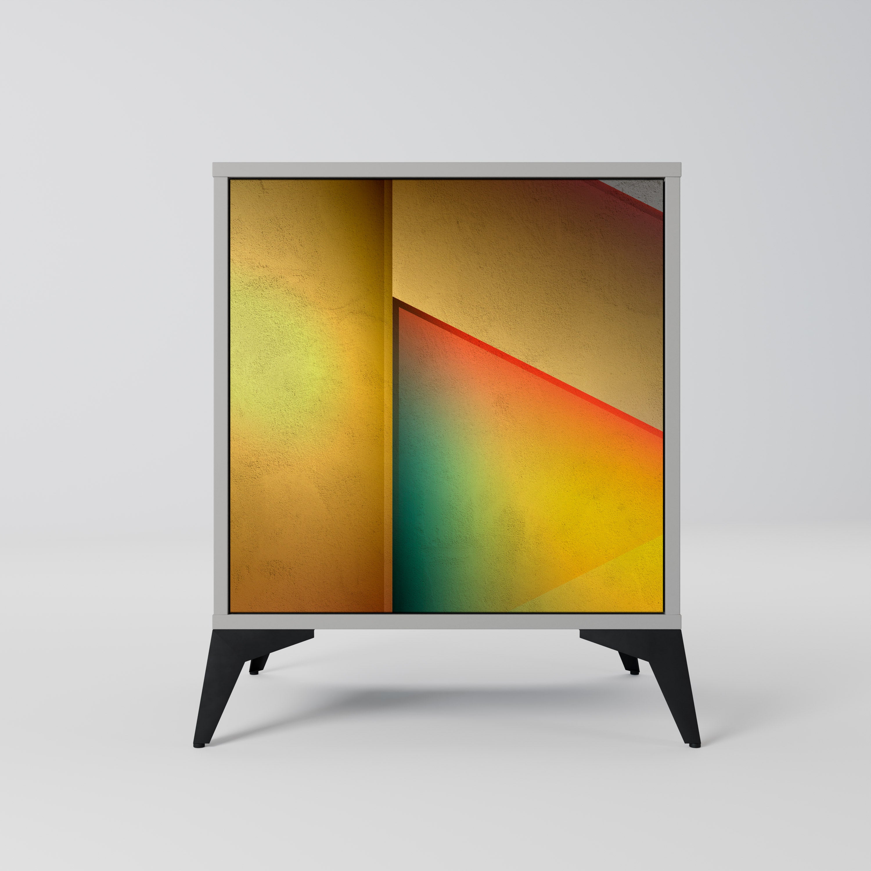 PIERCING SHARPNESS 1-Door Sideboard in Grey Finish