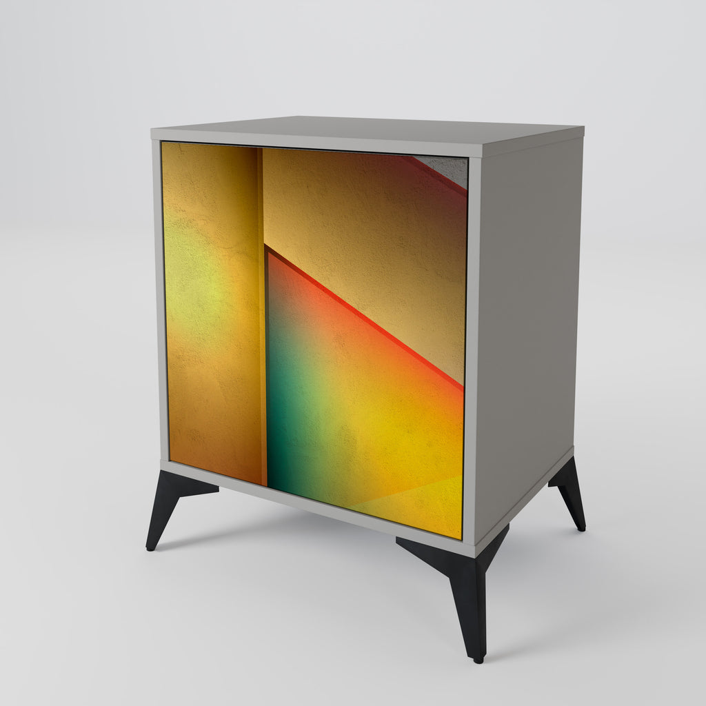 PIERCING SHARPNESS 1-Door Sideboard in Grey Finish