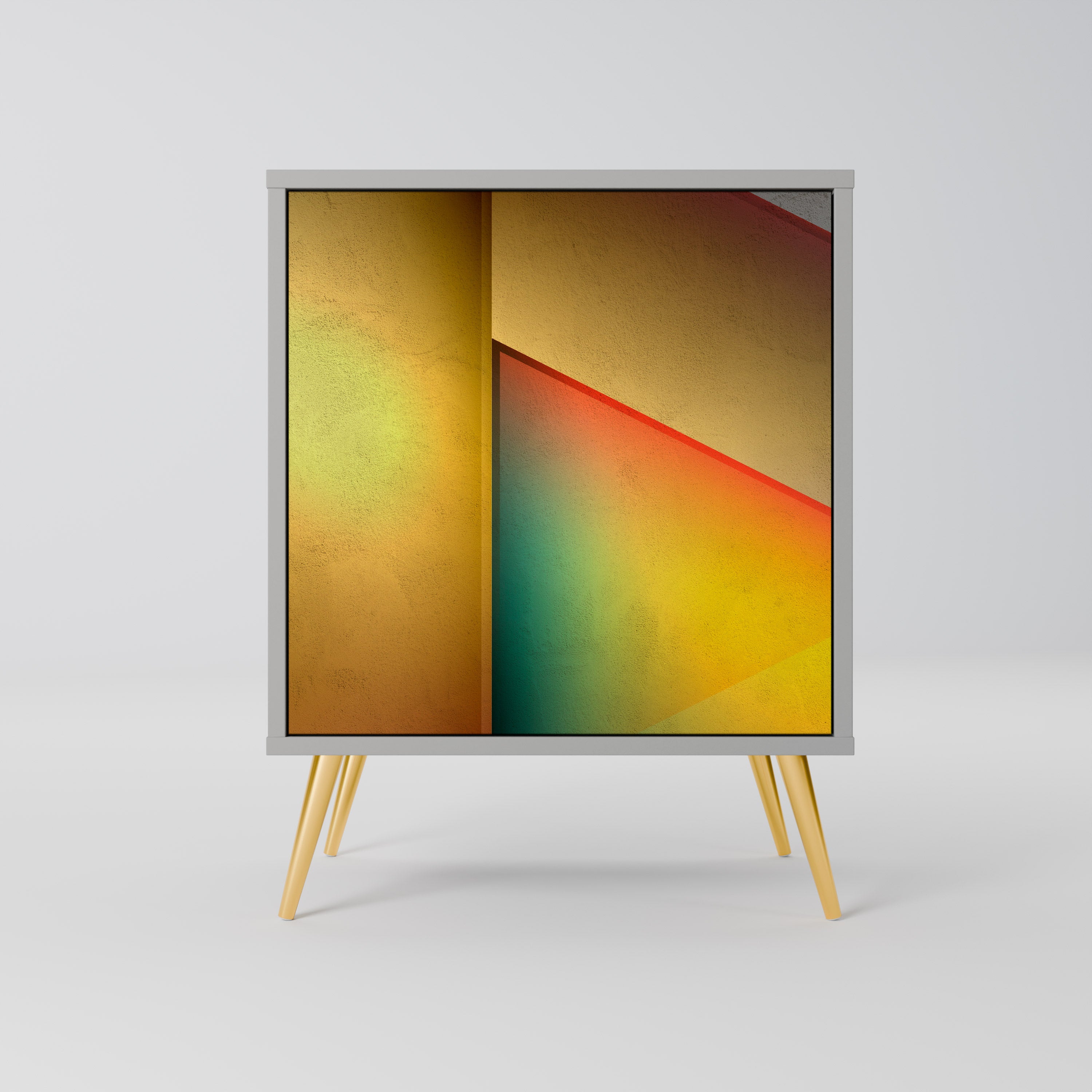 PIERCING SHARPNESS 1-Door Sideboard in Grey Finish