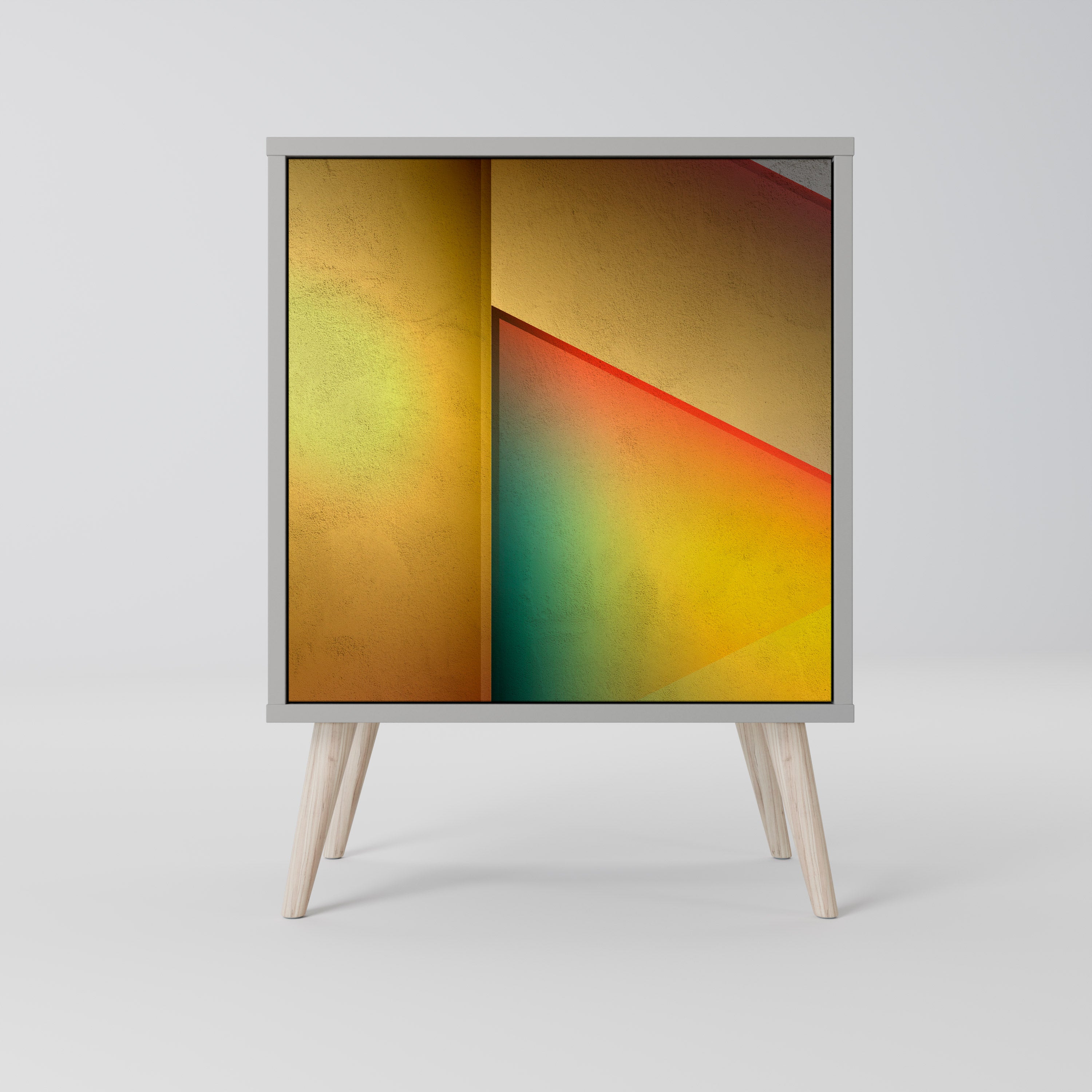 PIERCING SHARPNESS 1-Door Sideboard in Grey Finish