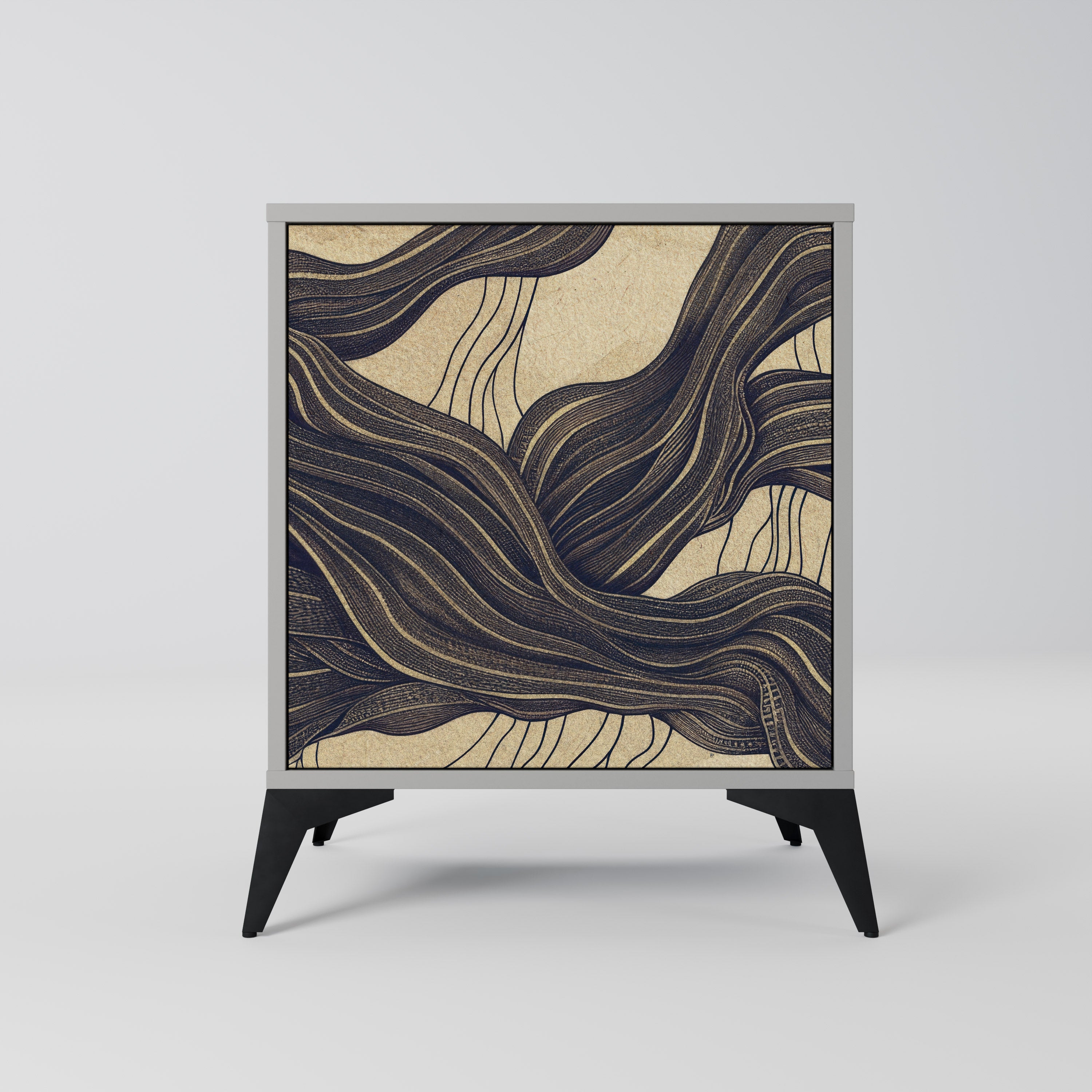 UNIFIED FRAGMENTS 1-Door Sideboard in Grey Finish