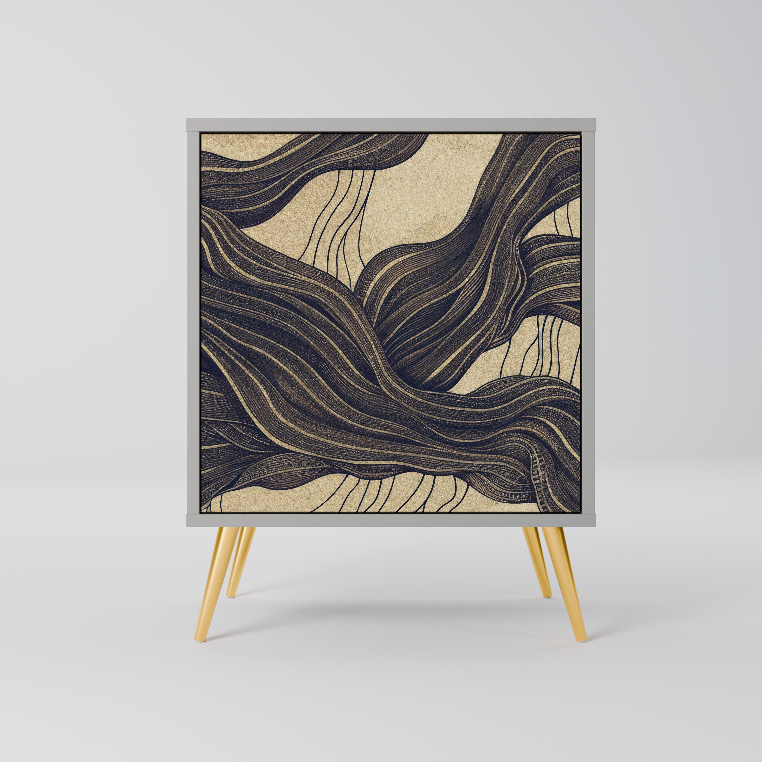 UNIFIED FRAGMENTS 1-Door Sideboard in Grey Finish