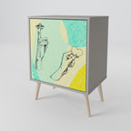 BODY LANGUAGE 1-Door Sideboard in Grey Finish