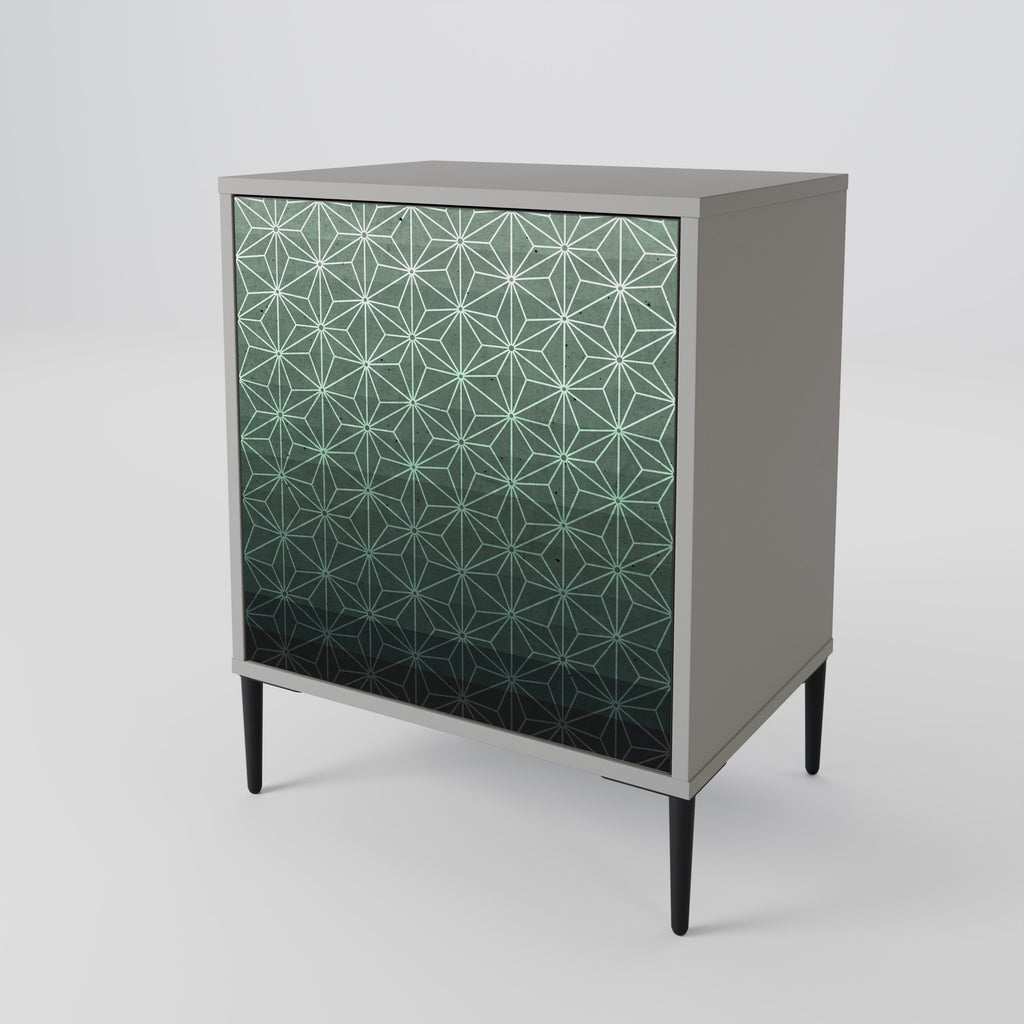 ORNAMENTAL GLIMMER 1-Door Sideboard in Grey Finish