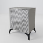 CONCRETE ZIG ZAG 1-Door Sideboard in Grey Finish