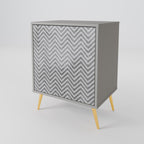 CONCRETE ZIG ZAG 1-Door Sideboard in Grey Finish