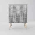 CONCRETE ZIG ZAG 1-Door Sideboard in Grey Finish