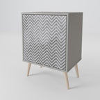 CONCRETE ZIG ZAG 1-Door Sideboard in Grey Finish