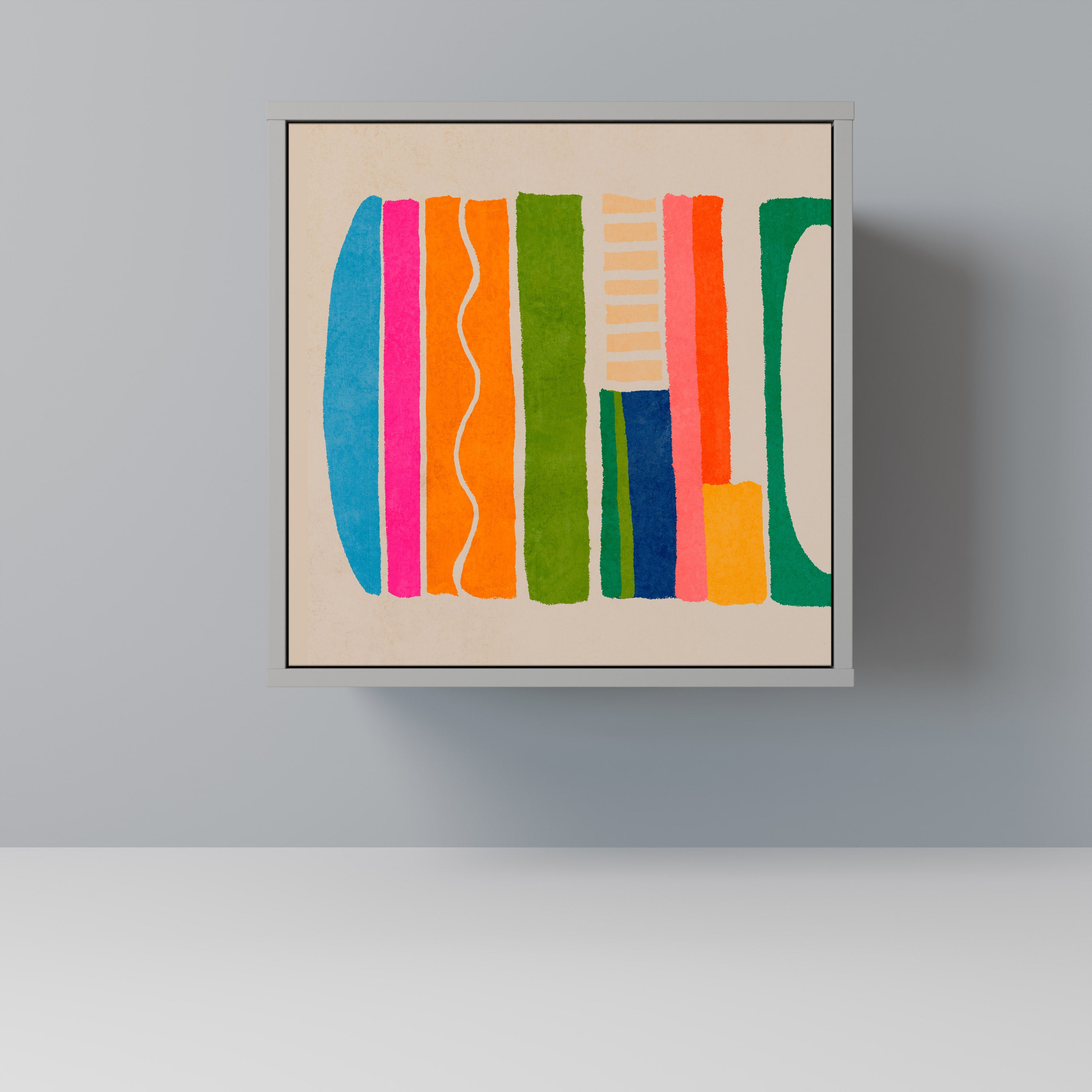 GEOMETRIC SHINE 1-Door Sideboard in Grey Finish