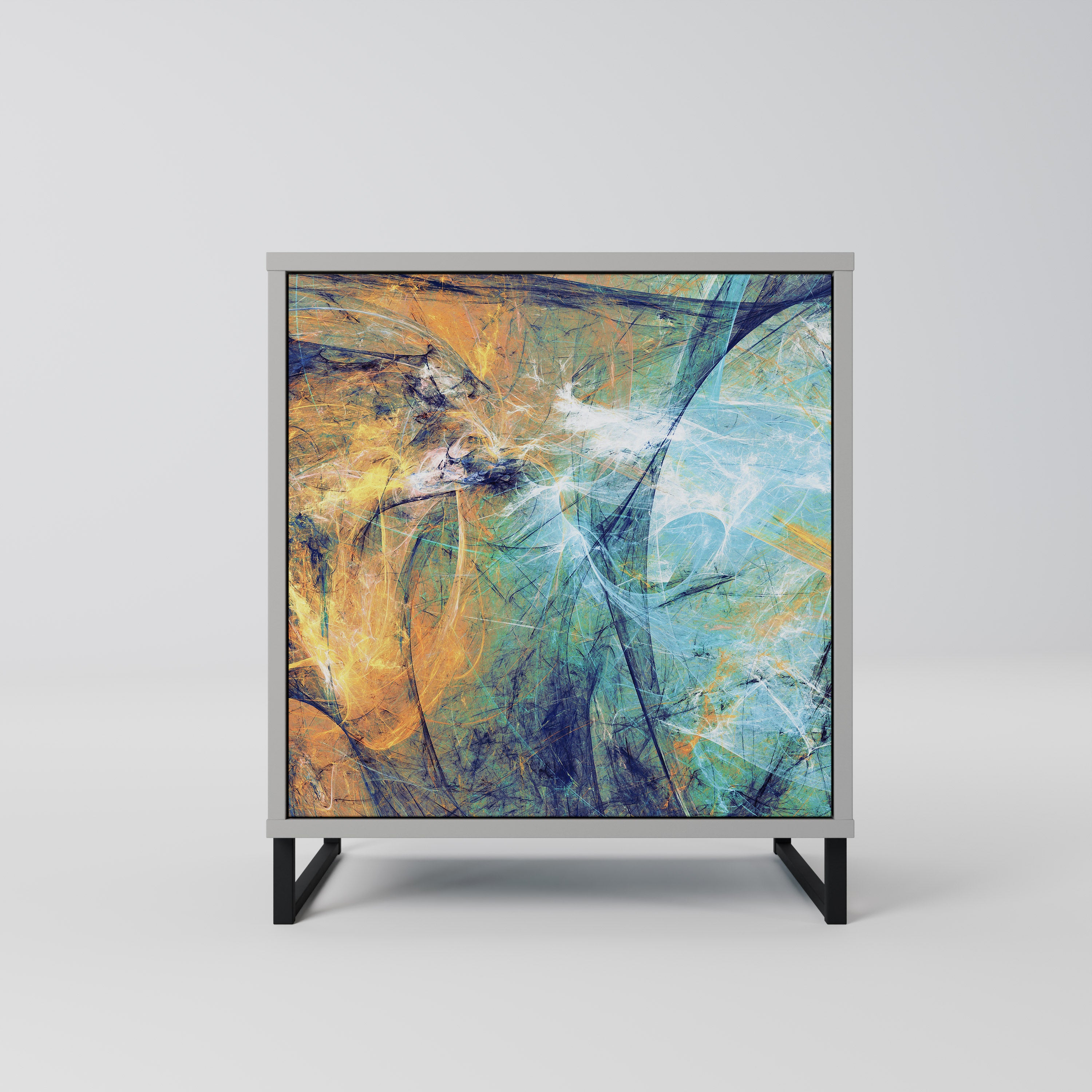 ABSTRACT THOUGHTS Sideboard mit 1 Tür in Grau