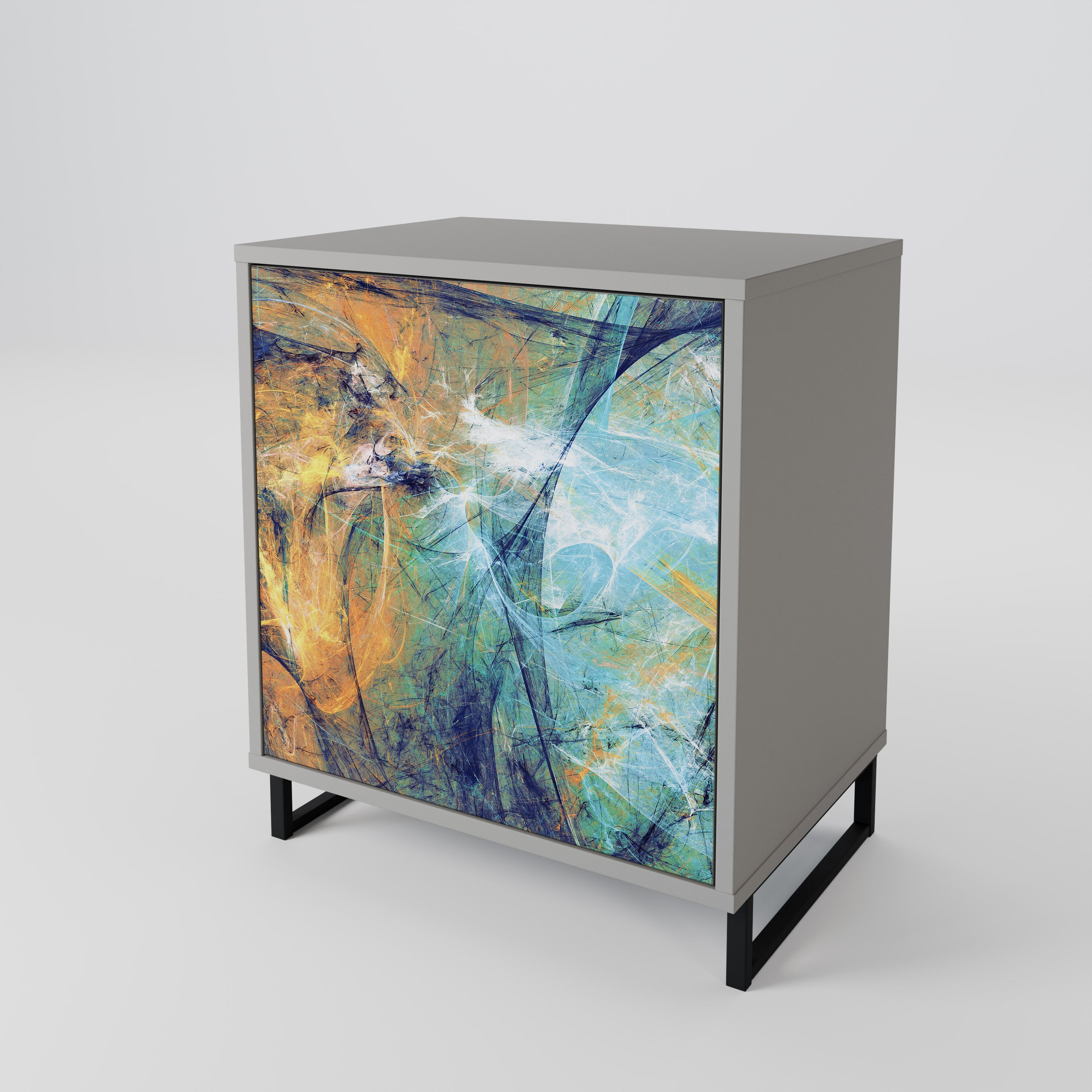 ABSTRACT THOUGHTS Sideboard mit 1 Tür in Grau
