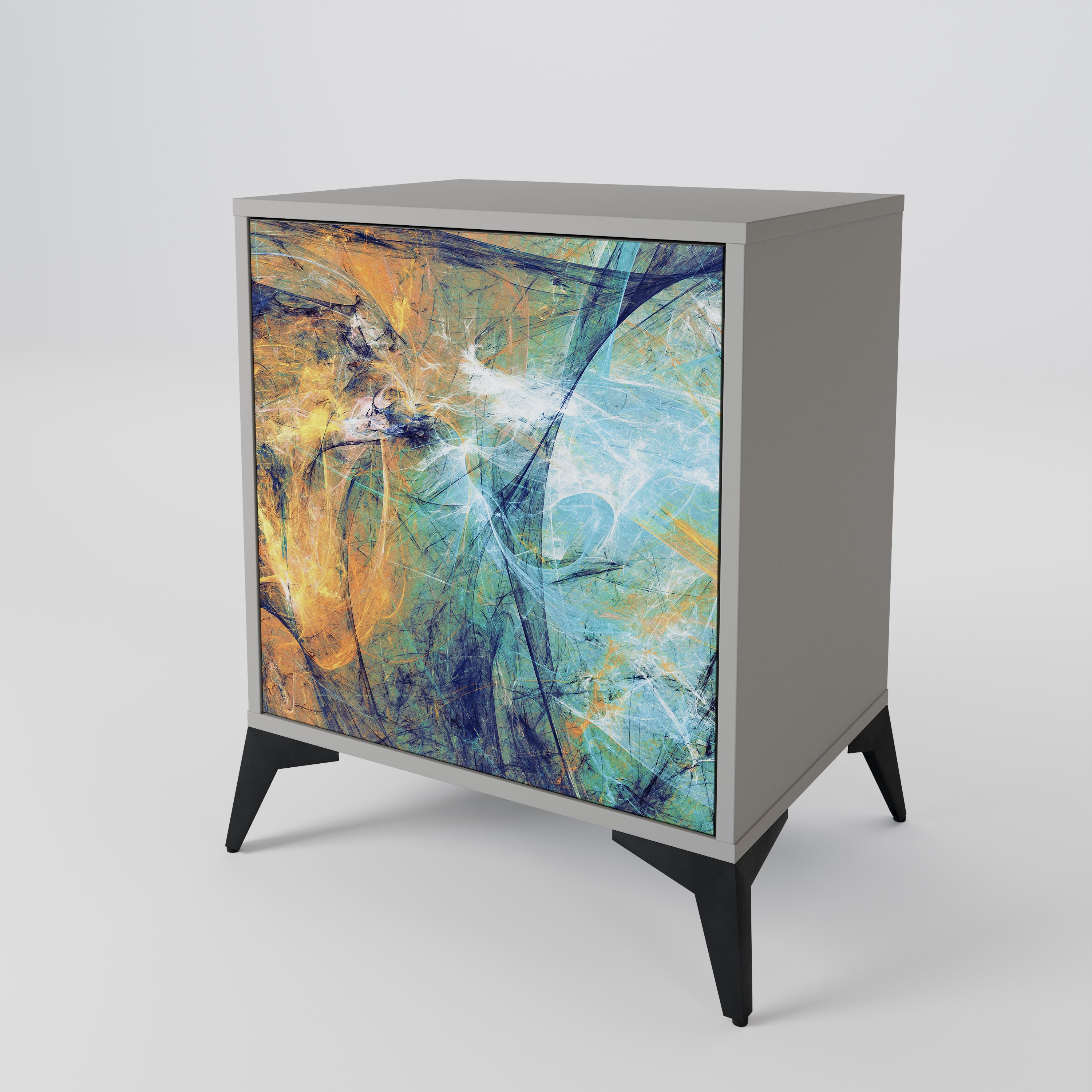 ABSTRACT THOUGHTS Sideboard mit 1 Tür in Grau
