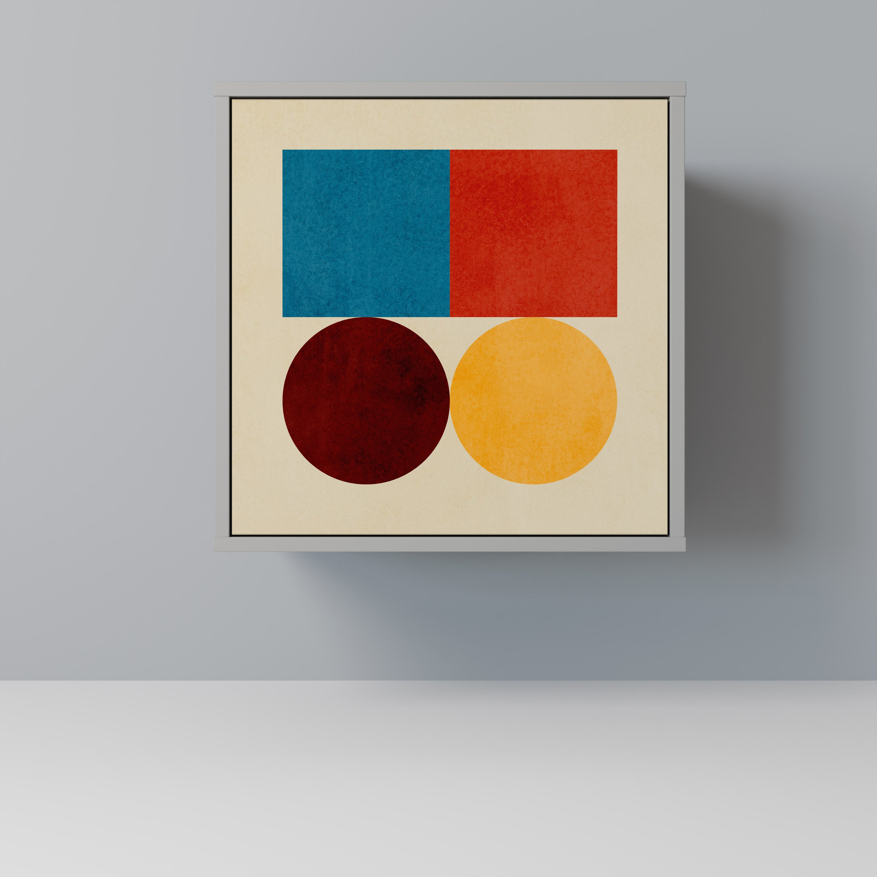 GEOMETRIC PUZZLE 1-Door Sideboard in Grey Finish