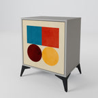 GEOMETRIC PUZZLE 1-Door Sideboard in Grey Finish