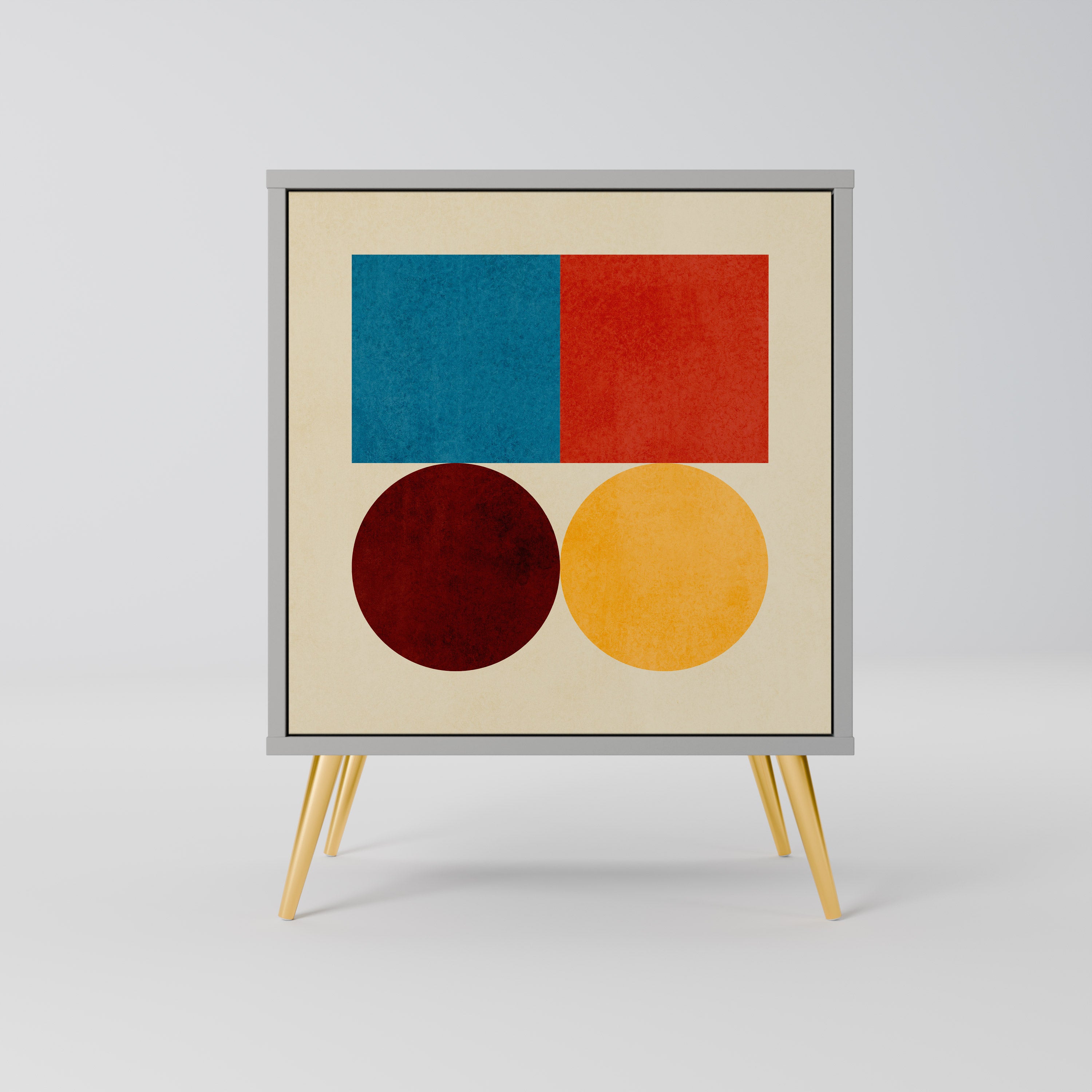 GEOMETRIC PUZZLE 1-Door Sideboard in Grey Finish