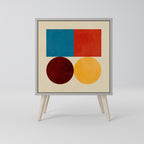 GEOMETRIC PUZZLE 1-Door Sideboard in Grey Finish