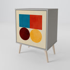 GEOMETRIC PUZZLE 1-Door Sideboard in Grey Finish
