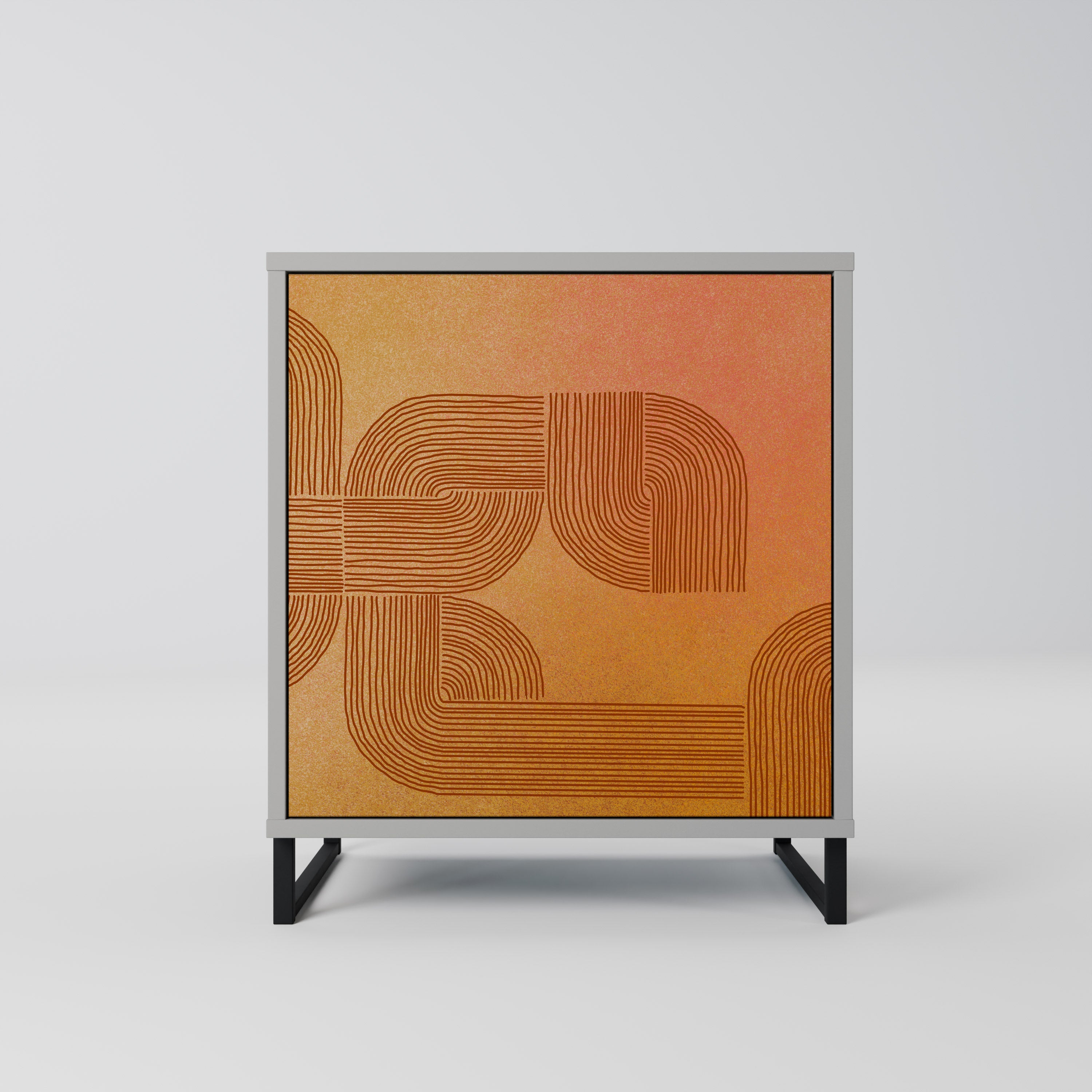 STRENGTHENING RELATION 1-Door Sideboard in Grey Finish