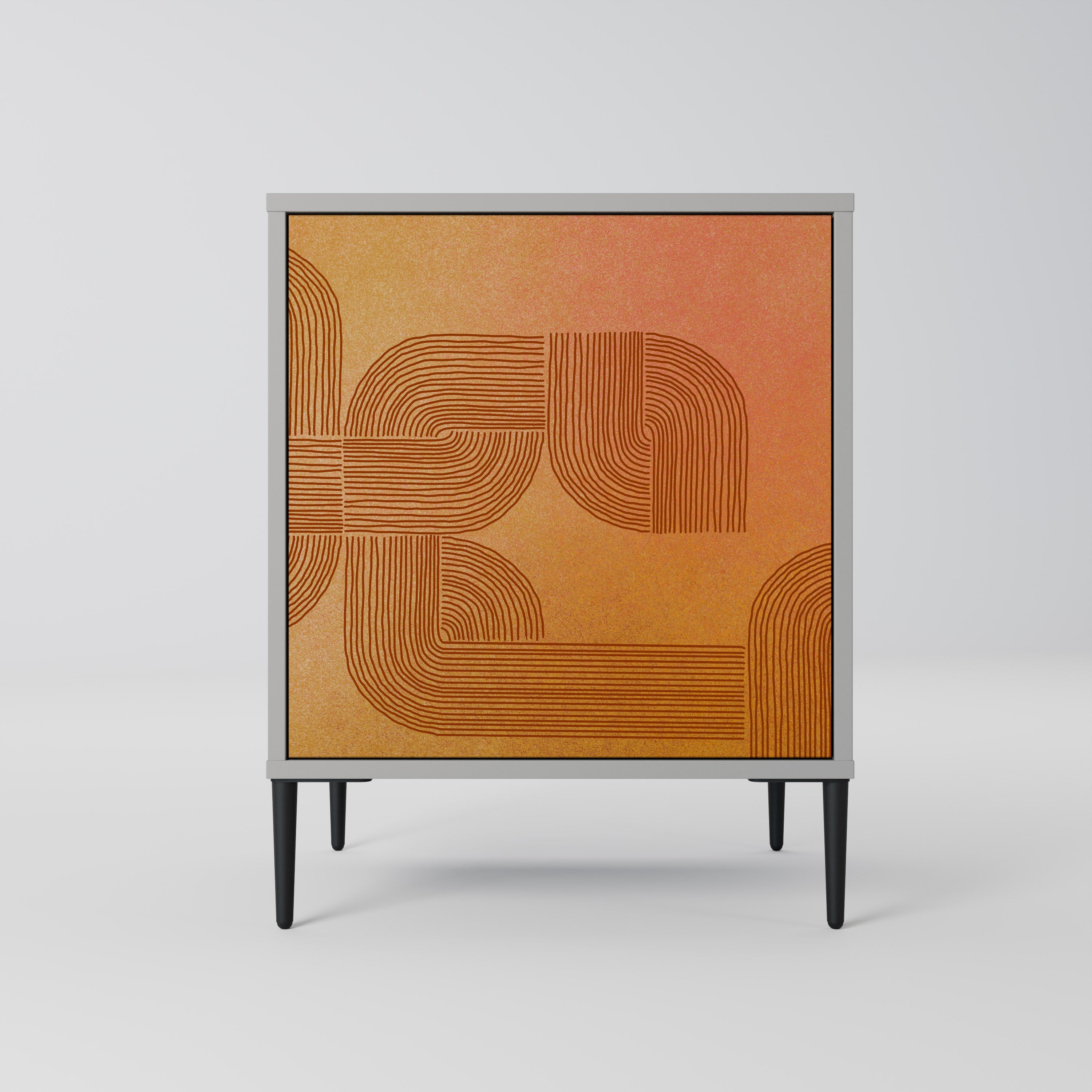 STRENGTHENING RELATION 1-Door Sideboard in Grey Finish