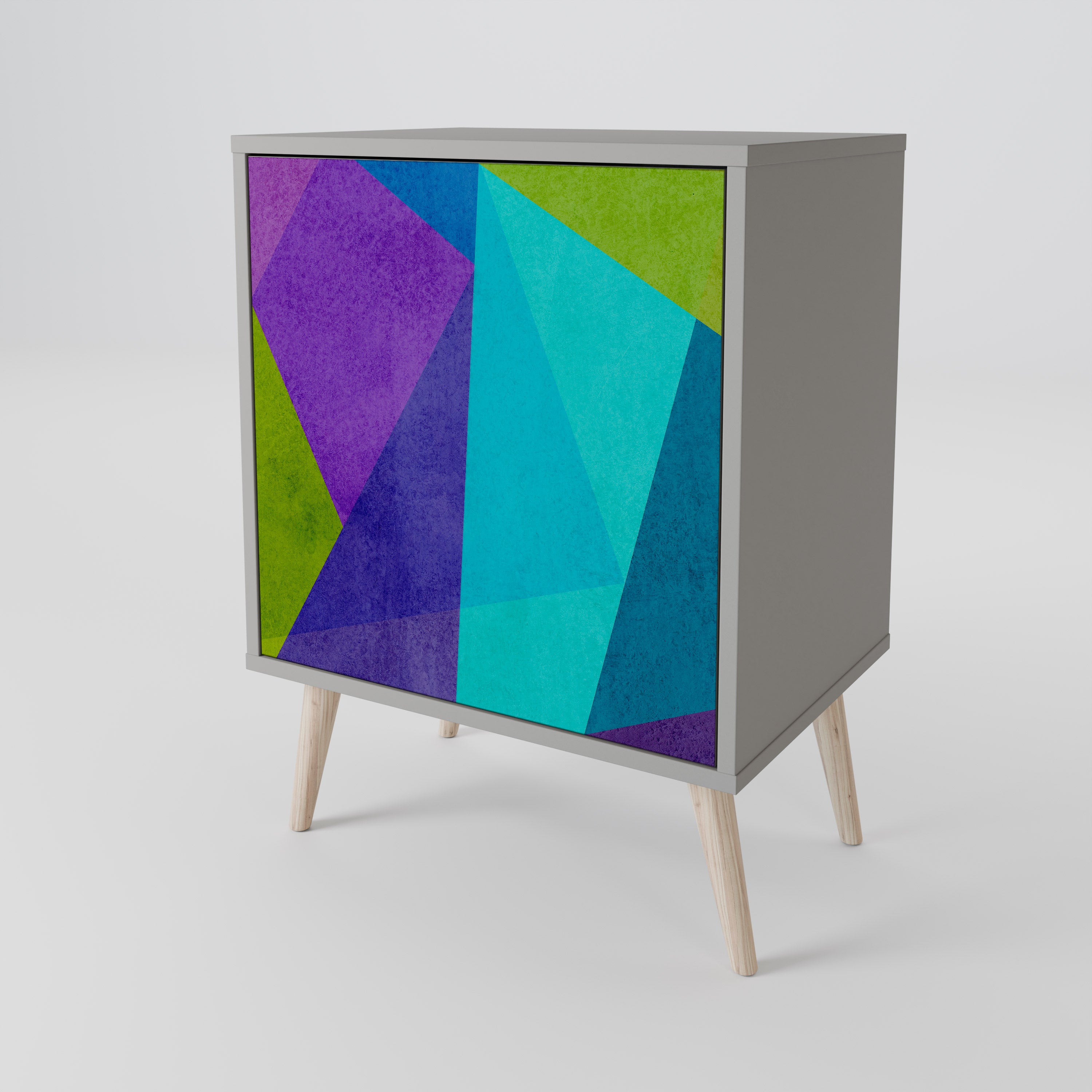 COLD SHOWCASE 1-Door Sideboard in Grey Finish