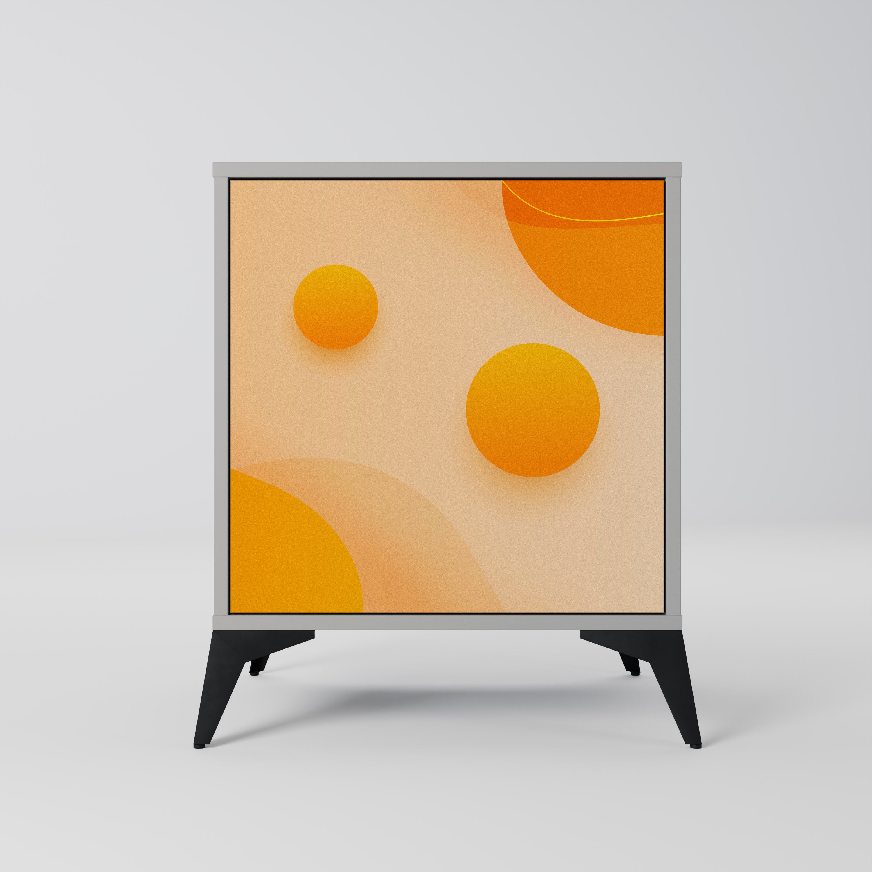 ORANGE ARRANGEMENT 1-Door Sideboard in Grey Finish