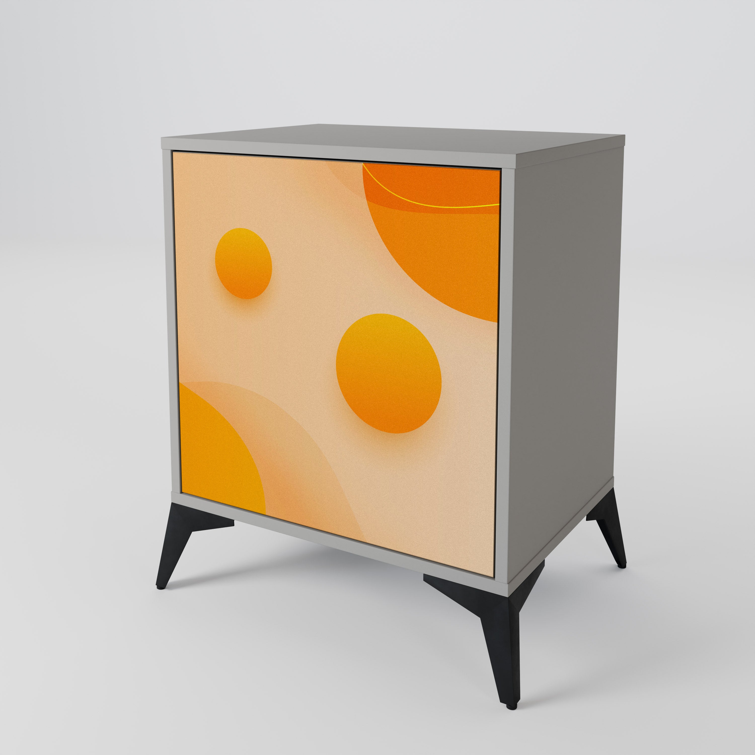 ORANGE ARRANGEMENT 1-Door Sideboard in Grey Finish