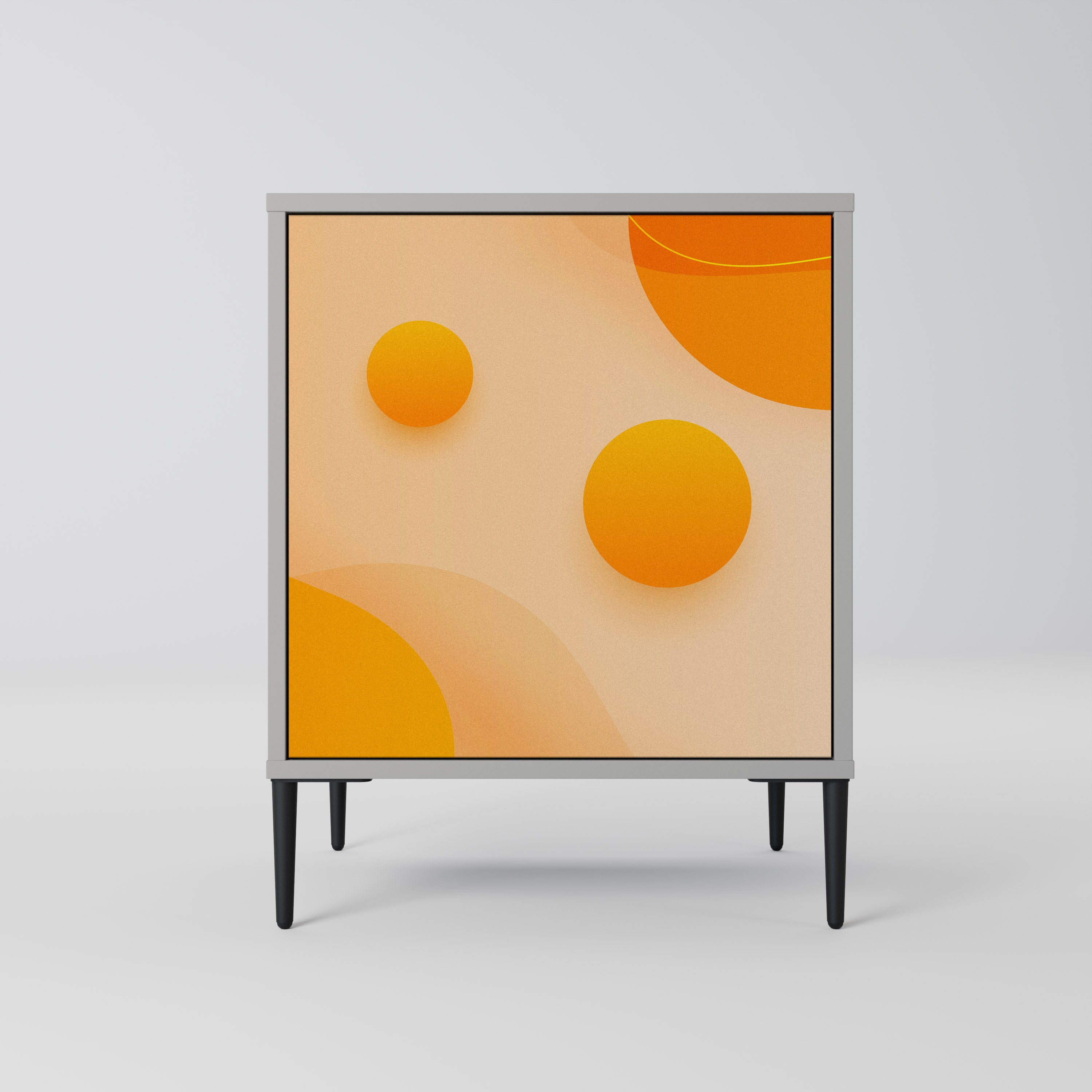 ORANGE ARRANGEMENT 1-Door Sideboard in Grey Finish