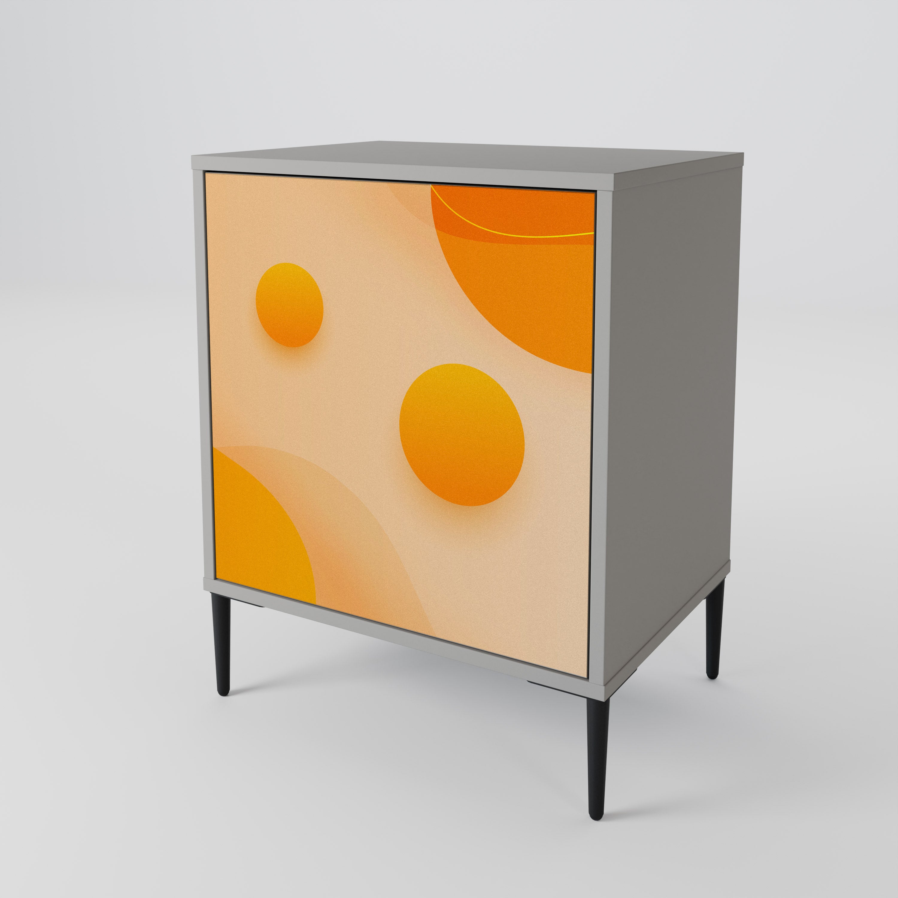 ORANGE ARRANGEMENT 1-Door Sideboard in Grey Finish