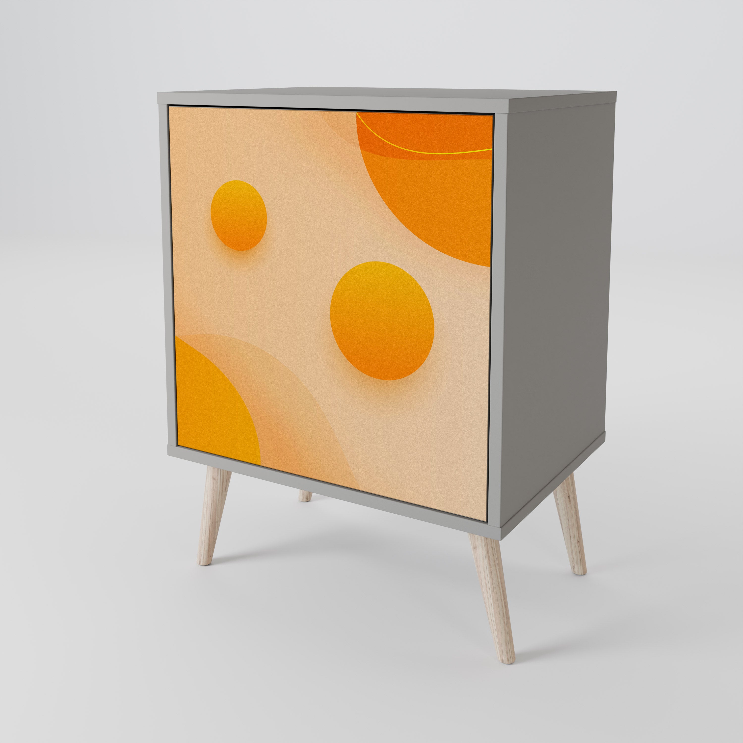ORANGE ARRANGEMENT 1-Door Sideboard in Grey Finish